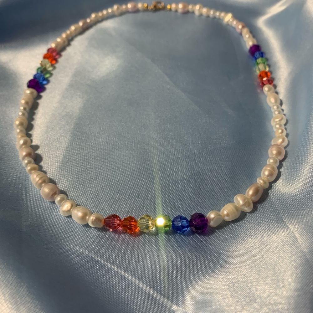 “Colour Me Proud” 🌈 🏳️‍🌈 Pride Week Elegant Handmade necklace - Swarovski beads